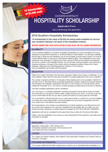 Hospitality scholarship application